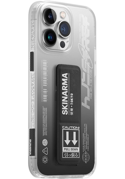 Apple Uyumlu iPhone 14 Pro Max Kılıf Skinarma Standlı Şeffaf Tasarımlı Taihi Kobai Kapak