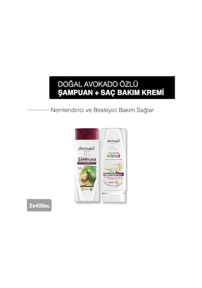 Dermokil Avokado Özlü Şampuan 400 ml + Saç Kremi 400 ml 2'li Set