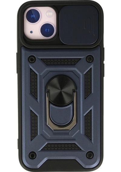 Apple, Uyumlu iPhone 15 Kılıf Pars Lens Yüzüklü - Lacivert - Aflc-879095