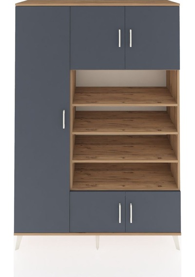 Hyperion Dolap 10 Raflı 5 Kapaklı 132x44x195 Çam-antrasit/çam Çam Hyperion Dolap 10 Raflı 5 Kapaklı 132x44x195 Çam-antrasit/çam Çam