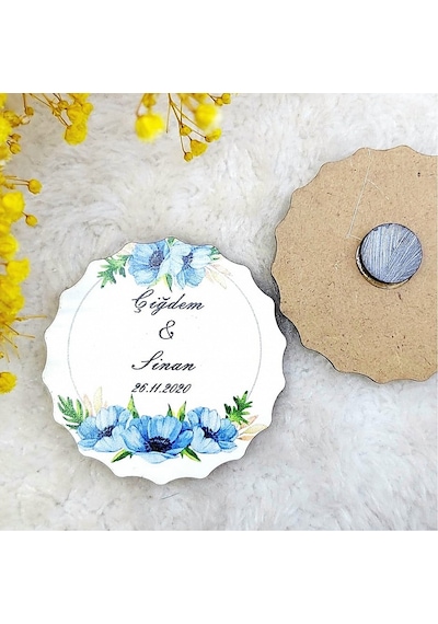 Ahşap Nikah Buzdolabı Magnet 04(30 Adet)