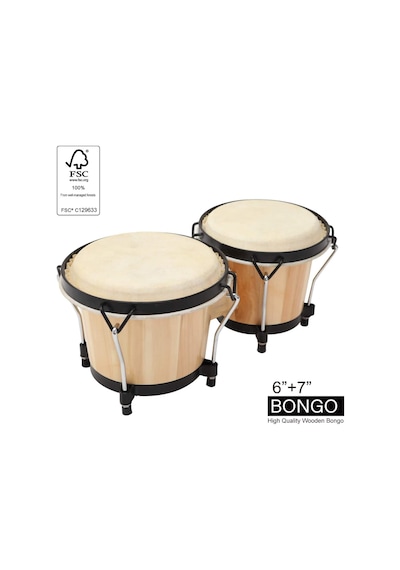 Soundman Ahşap Bongo ve Metal Bongo Sehpası İle