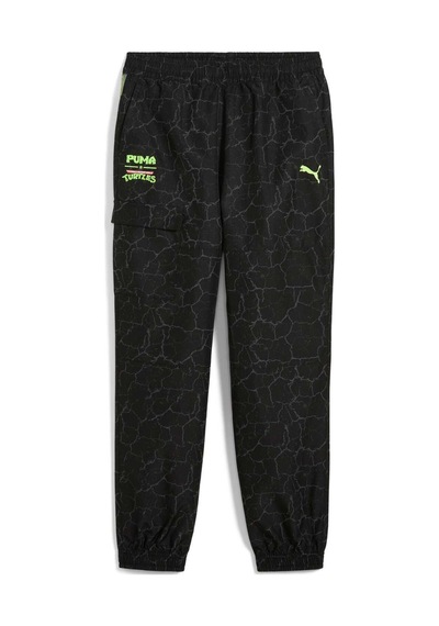 Puma X Tmnt Genç Dokuma Kargo Pantolon 630088 01 Siyah