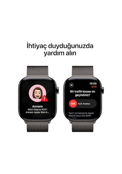Apple Watch Series 10 GPS + Cellular 46 MM Titanyum Kasa Milano Loop S/M Akıllı Saat (Apple Türkiye Garantili)