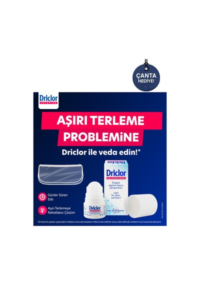 Driclor Aşırı Terleme Önleyici Antiperspirant Roll-on 20ml + Çanta Hediye