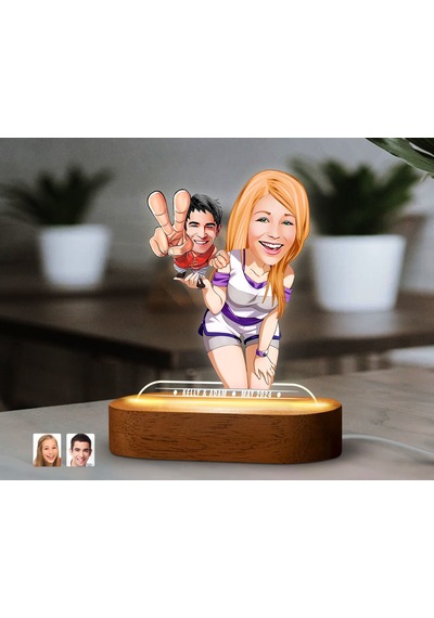 Bk Gift Kişiye Özel Sevgili Karikatürlü Dekoratif 3d Biblo Led Işıklı Gece Lambası-18, Düğün Hediyesi, Yıl Dönümü Hediyesi Kobitmeyen138293 Bk Gift