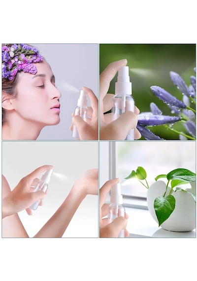 Boş Sprey Şişesi - Plastik - 50 Ml - Şeffaf Çok Renkli