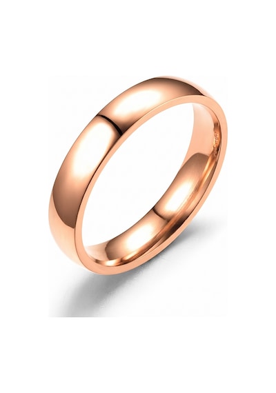 Unisex 4mm İnce Bombeli Erkek Kadın Çelik Alyans Yüzük Cl18 Pembe