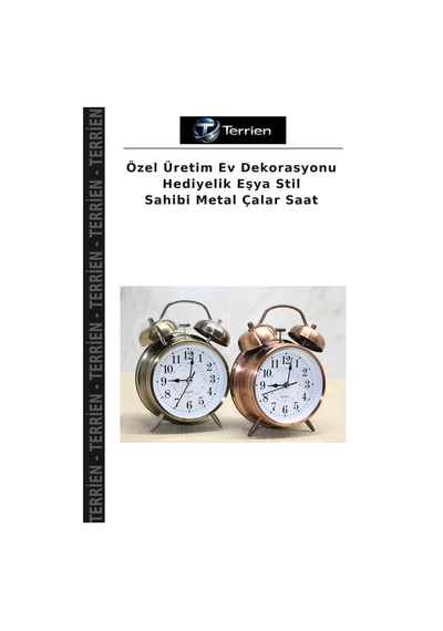 Özel Üretim Ev Dekorasyonu Hediyelik Eşya Stil Sahibi Metal Çalar Saat Çok Renkli