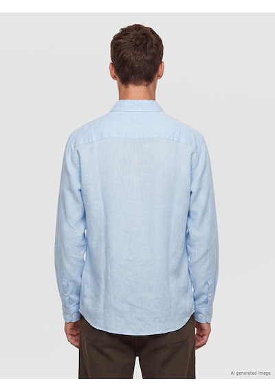 Lcw Vision Mavi Regular Fit %100 Keten Erkek Gömlek