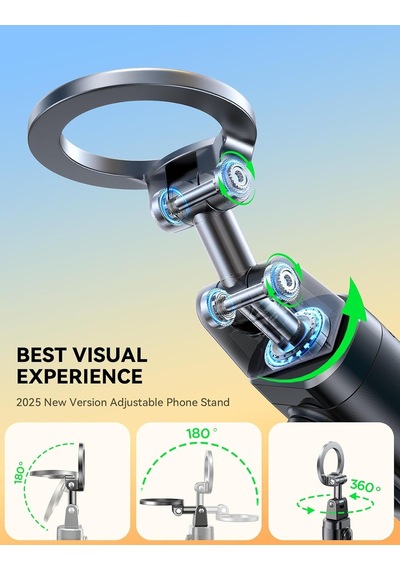 Magsafe Selfie Çubuğu 4'ü 1 Arada Seyahat Aletleri 360 Dönebilir Uzatılabilir Cep Telefonu Tutacağı Uçak Tripod Ve Uzaktan Kumandalı Cep Telefonu Standı İphone 17 16 15 Samsung Android Akıllı