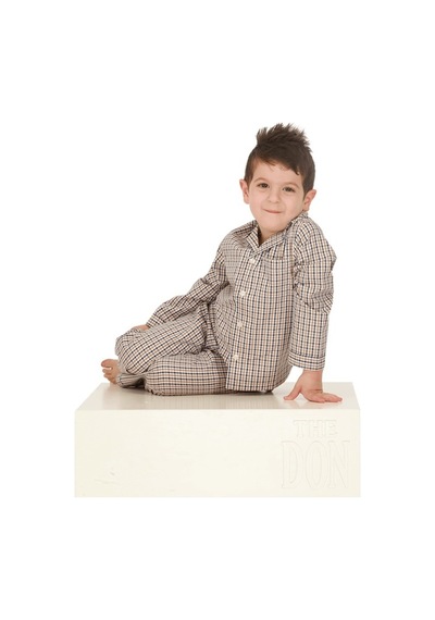 The Nuba The Don Bej-Lacivert Ekose Desenli Erkek Çocuk Pijama Takımı (9-1