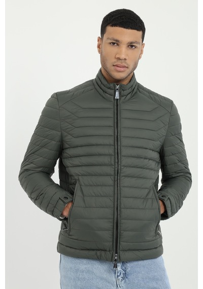 Dufy Erkek Slim Fit Kapüşonlu Haki Mont-25359