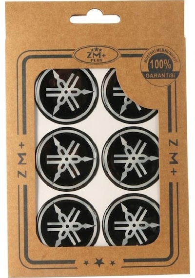 YAMAHA Koruma Takozu Damla Etiket Sticker Ø39 mm SİYAH-BEYAZ