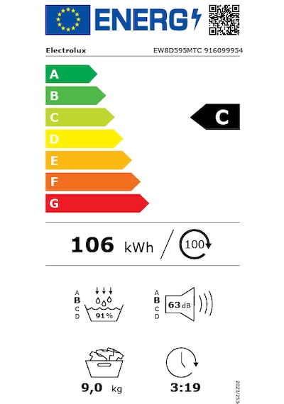 Electrolux EW8D595MTC 800 Serisi Ultracare 9 KG Inverter Wi-fi Kurutma Makinesi