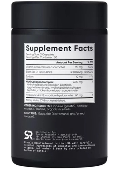 Sports Research Multi Collagen 3000 Mg 180 Kapsül Usa Menşeii Dmmedicineden