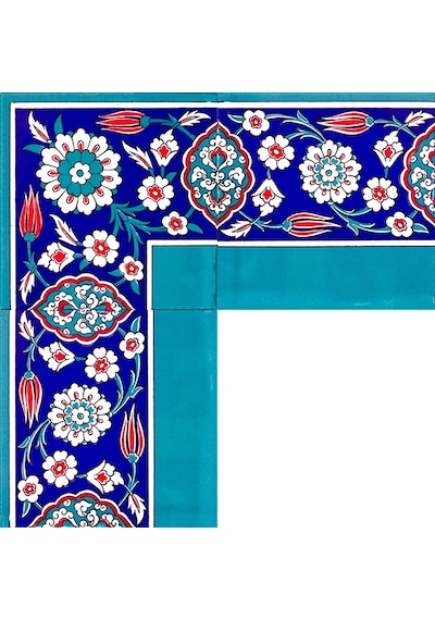 Armada Çini 20X20 CM Ks 24 Osmanlı Çiçek Desen Seramik Çini Bordü