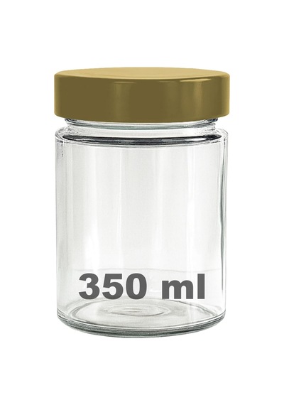 Tr 350 Ml Kavanoz Metal Derin Kapaklı 350 Cc Şeffaf Reçel, Marmelat Cam Kavanoz Deep 6 Adet Altın Kapak Diğer