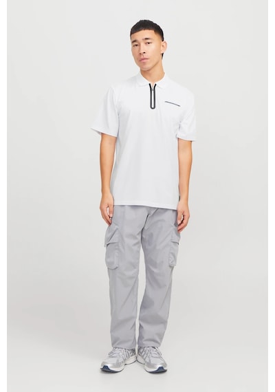 Jack & Jones Erkek Polo Yaka T Shirt 12273127 Beyaz-siyah Beyaz-siyah