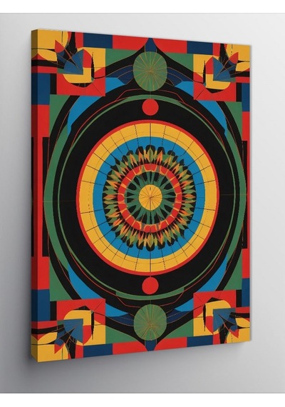 Kanvas Tablo Dönen Mandala Deseni 100cmx140cm