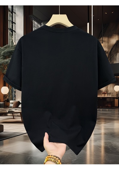 Unisex Grafik Ruhu, İmza Tarzı Tasarım Basklı Tshirt Siyah