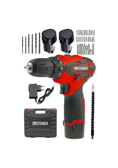 Steiner Alman Titan 36 V Sjs Çift Metal Şanzuman Çift Akülü Şarjlı Vidalama Matkap + 24 Parça Set