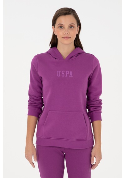 U.S. Polo Assn. Kadın Menekşe Basic Kapüşonlu Sweatshirt 50289536-VR037