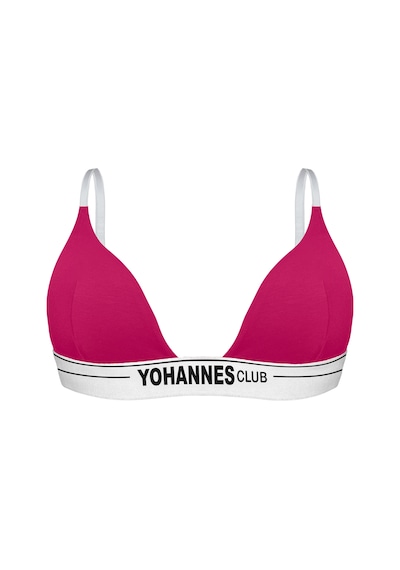 Yohannes Club, Kadın Pamuklu İç Çamaşırı Takımı, Renk Seçenekli, Üçgen Sütyen-kemerli Boyshort-boxer Külot Pembe