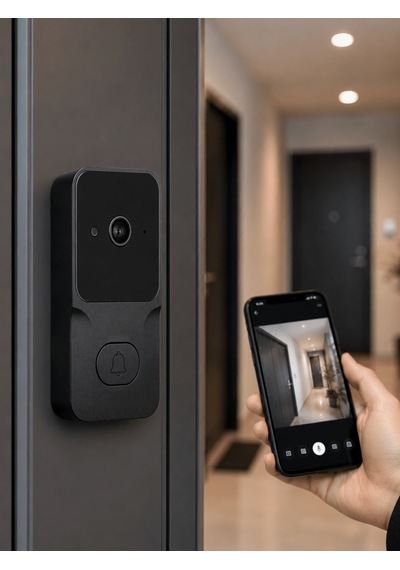 Wi-fi - 762 - Akıllı Görüntülü Kapı Zili Hd Kamera, Gece Görüşü Ve - Cadde101 - Telefon Bildirimli