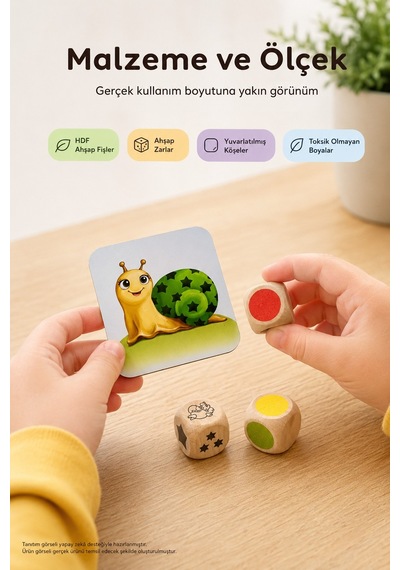 Ahşap Dikkat Refleks Eşleştirme Oyunu Hızlı Göz Çevik El Zeka 27 Ahşap Kart 3 Zar