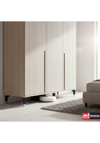 Maya Ayak 15 Cm Siyah-krom Mobilya Kanepe Sehpa Tv Ünitesi Koltuk Genç Ve Çocuk Odası Ayağı Siyah