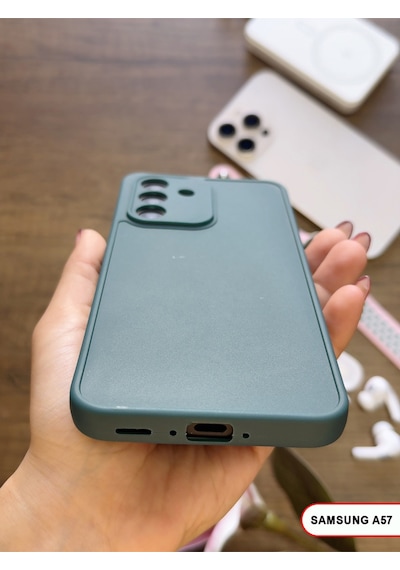 Samsung Galaxy A57 Uyumlu Kamera Korumalı Darbeye Dayanıklı Renk Atmayan Keep Silikon Kılıf Haki