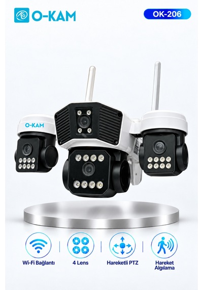 O-kam Ok-206 Plusw Wifi 4 Kamera