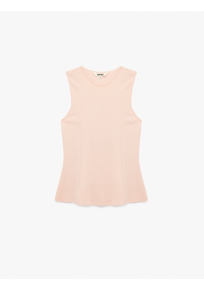 Koton Slim Fit Bisiklet Yaka Kolsuz Bluz Pembe 6sak10030ek Gül