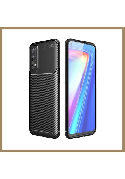 Bezos Realme 7 Kılıf Auto Focus Karbon Kapak - Siyah 22
