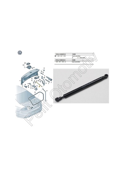 Passat B8 Bagaj Kapak Amartisörü 3G5827550A 533941188
