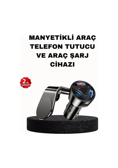Home Manyetik Araç Telefon Tutucu Ve Hızlı Şarj Adaptörü 2 Li Set