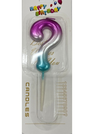 Soru İşareti Cinsiyet Mavi Pembe Mum 12x7 Cm