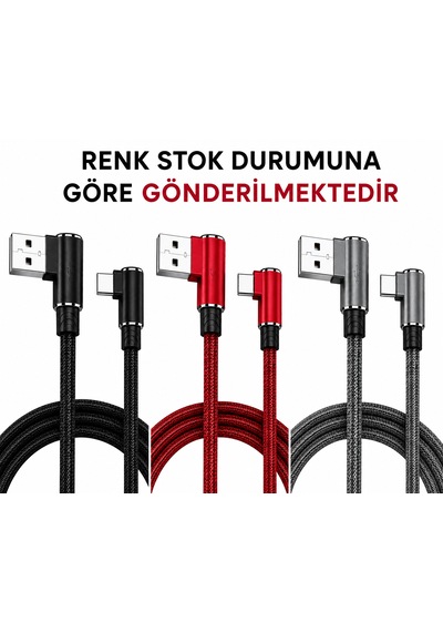 90 L Tipi Usb To Type-c Şarj Kablosu Kırılmaya Karşı Dayanıklı Diğer