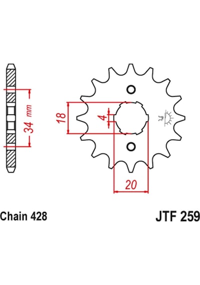 Jt Motosiklet Çelik Ön Dişli Jtf259.16