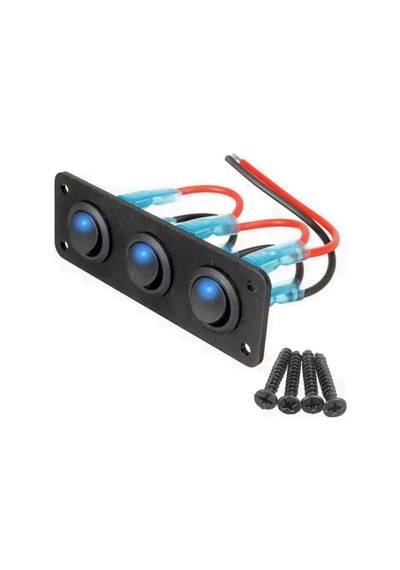 Shuıvan On-off Anahtarlı Switch Panel 3'lü Mavi Işık-1038