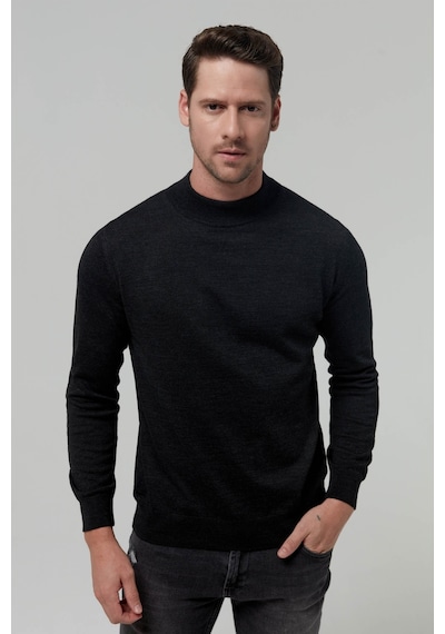 D's Damat Ds Damat Regular Fit Antrasit Düz Örgü Yün Karışımlı Triko Kazak 1hf060636275m Antrasit