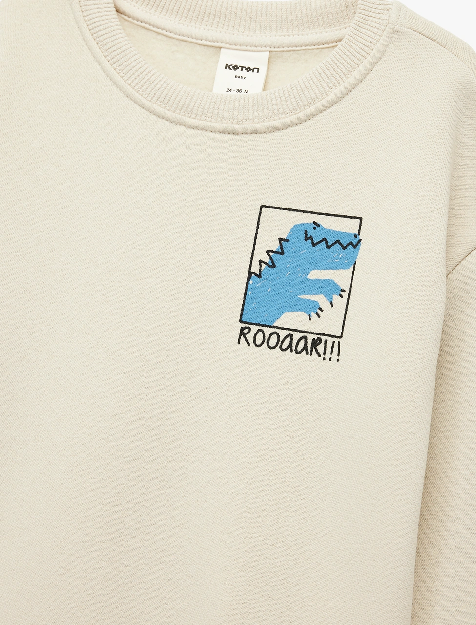Koton Dinozor Baskılı Uzun Kollu Bisiklet Yaka Oversize Sweatshirt Bej 6wmb10264tk Ekru Koton Dinozor Baskılı Uzun Kollu Bisiklet Yaka Oversize Sweatshirt Bej 6wmb10264tk Ekru