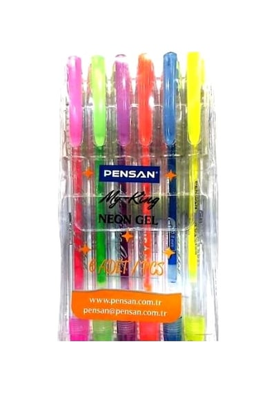 Pensan My-King Neon Fosforlu Jel Kalem Seti 6Lı