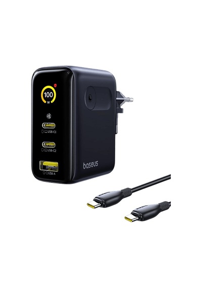 Baseus Picogo Ae21 2c+u 100w Eu Hızlı Şarj Adaptörü Siyah