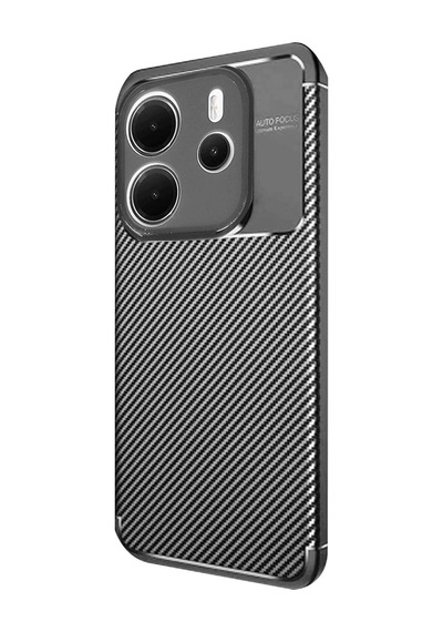 Xiaomi Redmi Note 14 4g Uyumlu Kılıf Auto Focus Karbon Kapak - Siyah