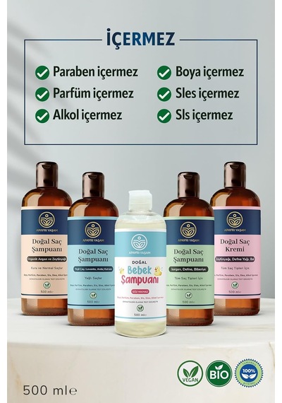 Doğal Bebek Şampuanı 500 Ml