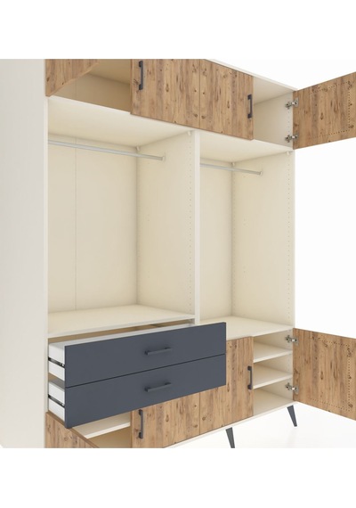 Kronos Gardrop 7 Raflı 2 Çekmeceli 2 Askılı 176x59x221 Aytaşı-çam/antrasit Çam/antrasit Kronos Gardrop 7 Raflı 2 Çekmeceli 2 Askılı 176x59x221 Aytaşı-çam/antrasit Çam/antrasit
