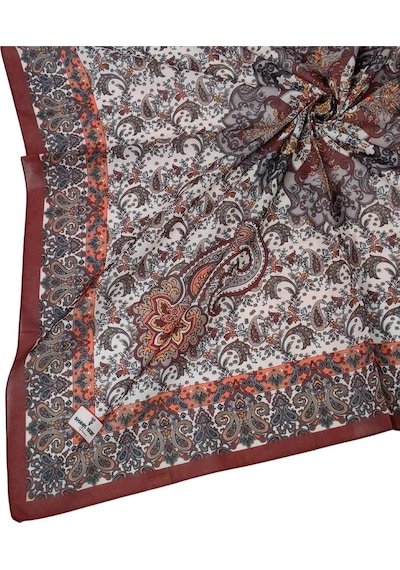 Mim Eşarp Prime Pamuk Etnik Desenli Eşarp 90x90 Cm Acı Kahve
