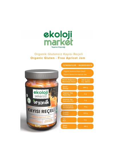 Ekoloji Market Organik Kayısı Reçel 380 G